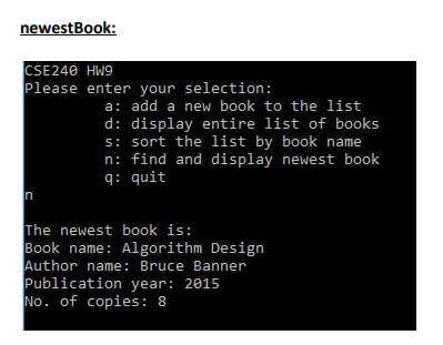 details (book name, author name, publication year, number of copies) are given