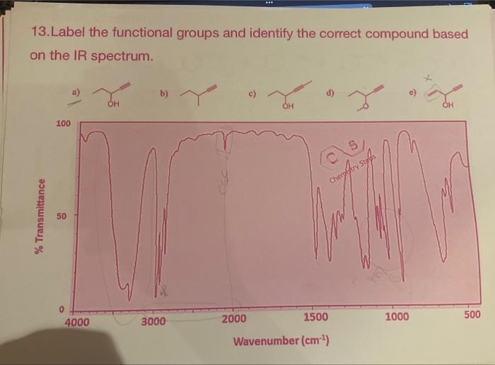  13. Label the functional groups and identify the correct compound based