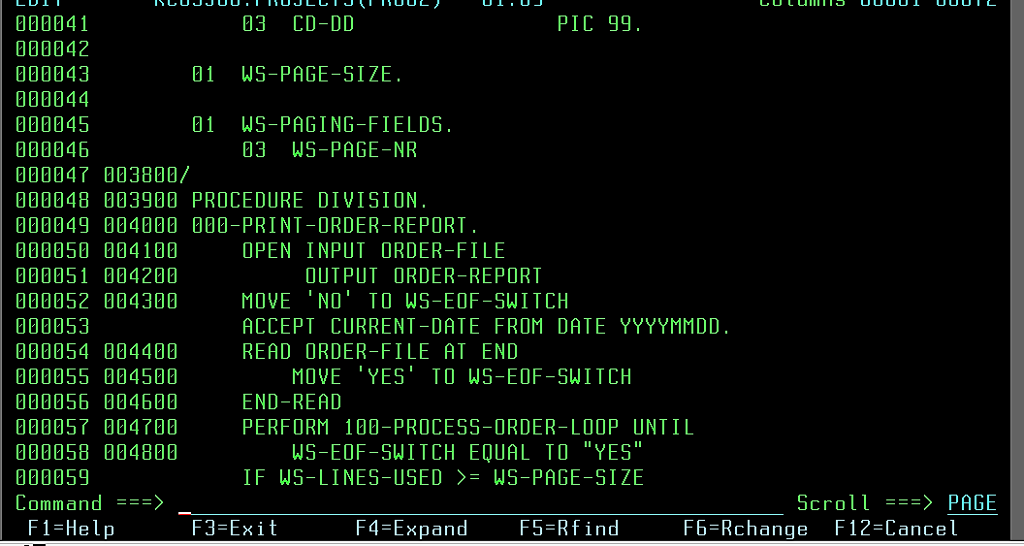 report with report totals. The format of the records in the Order