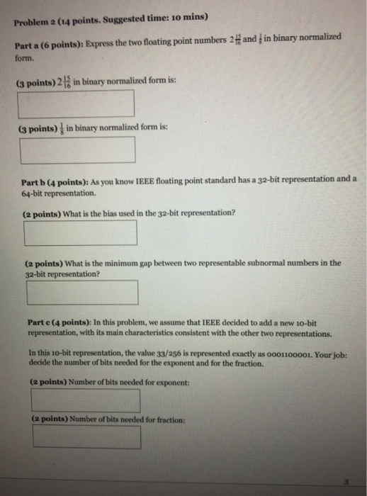  Problem 2 (14 points. Suggested time: 10 mins) and 1 in