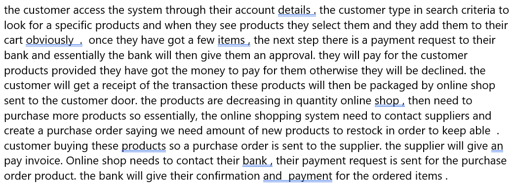 from the scenario write the function and non function i want
