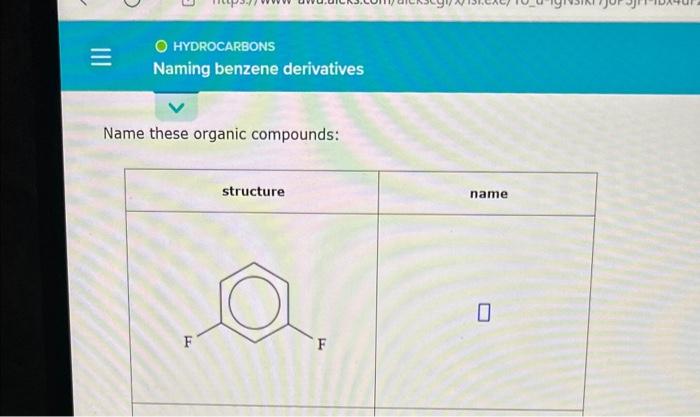  Name these organic compounds