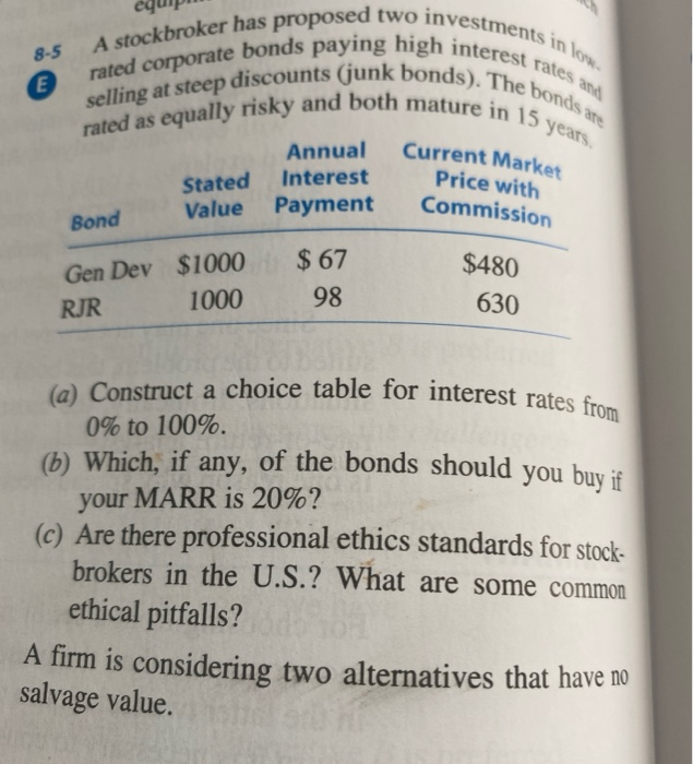  8-5 (E Stated Value Current Market Price with Commission Bond Gen