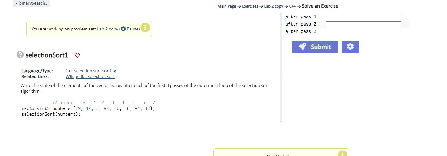  Main Page Exercises Lab 2 copy c++ Solve an Exercise after