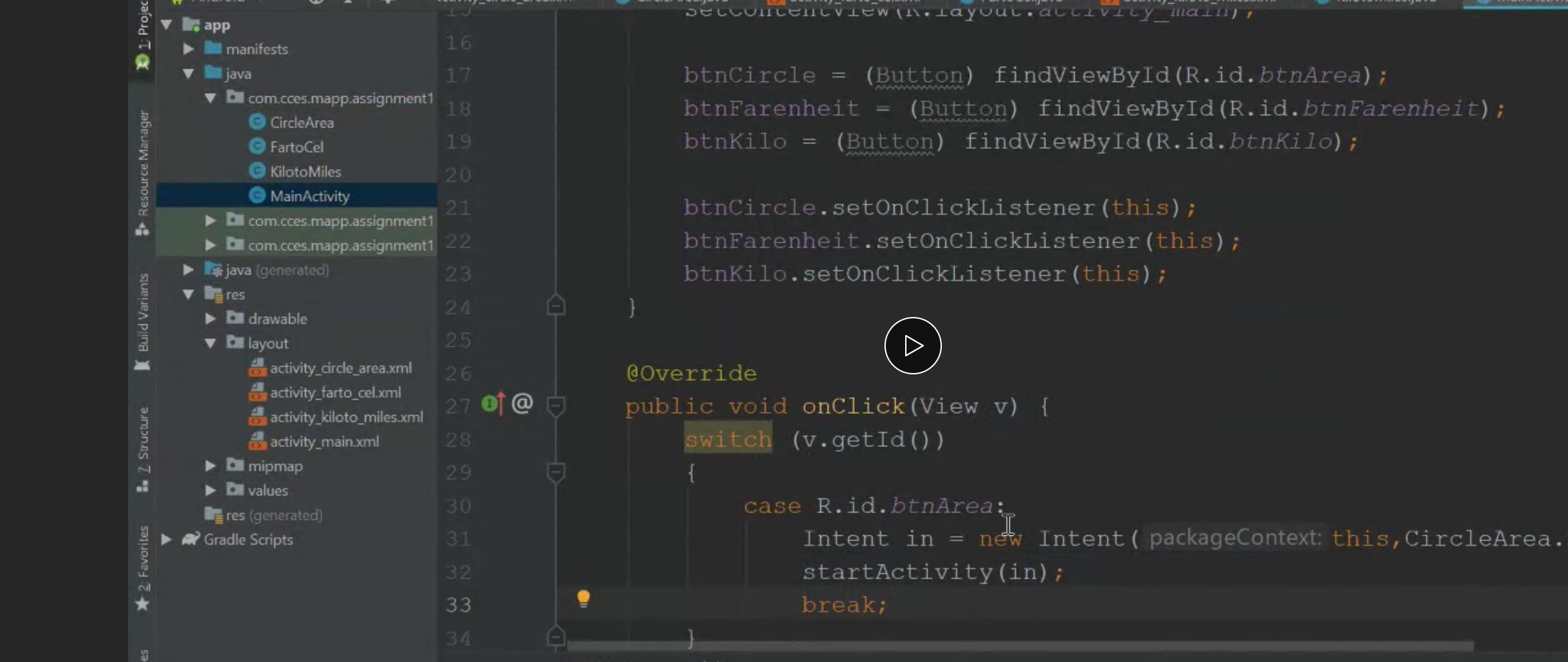pic when I chose to click on the area of a circle