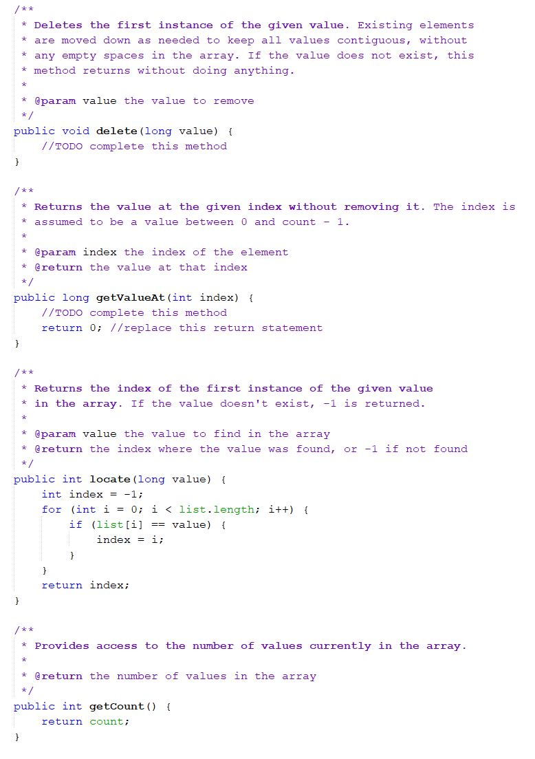 and the locate() methods? I've tried writing down some code but can't