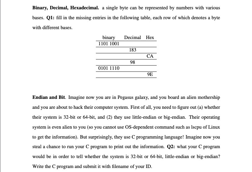  Binary, Decimal, Hexadecimal. a single byte can be represented by numbers