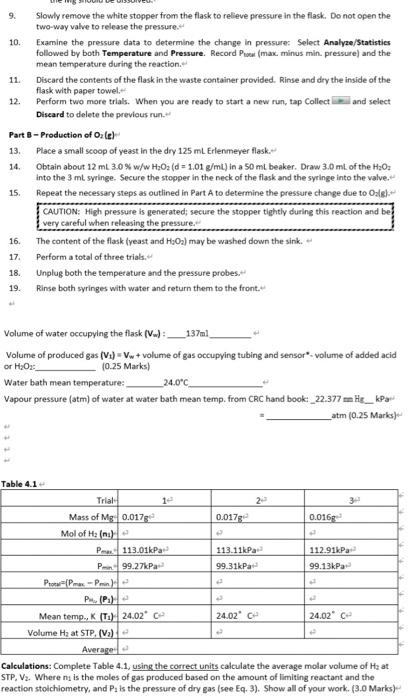 vessel therefore also contains pressure contributed by water vapour. Toure a proper