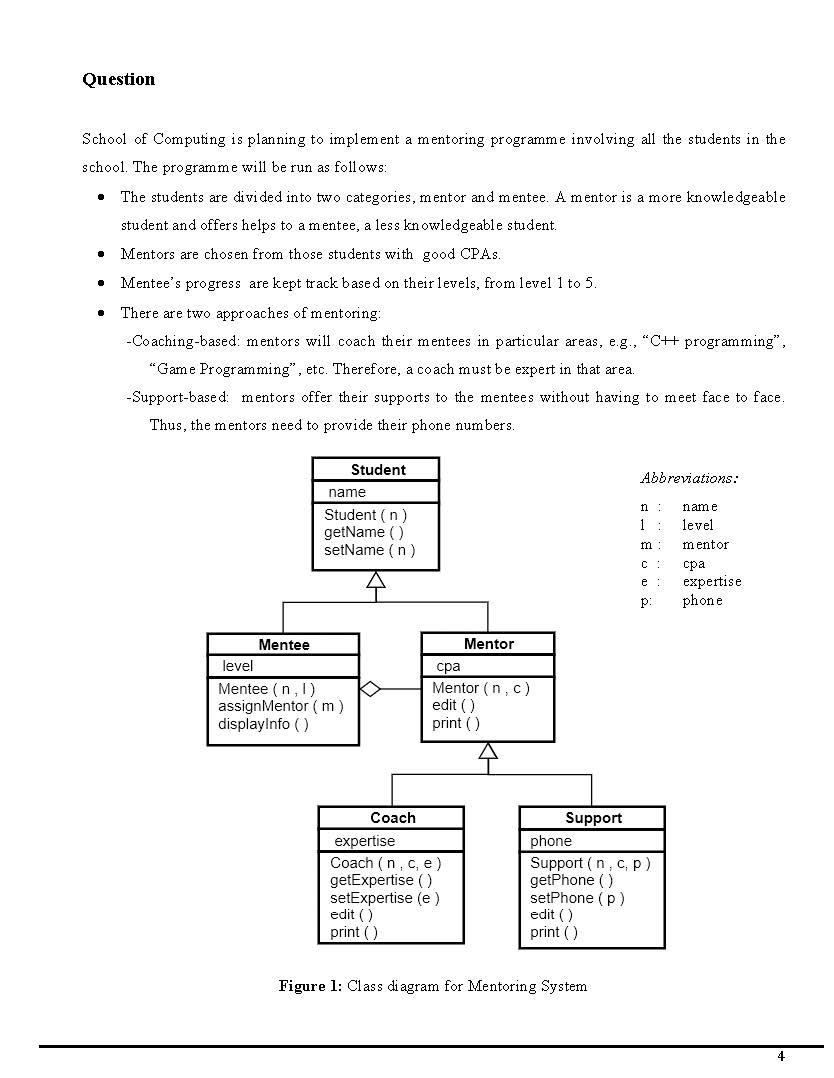 Question School of Computing is planning to implement a mentoring programme
