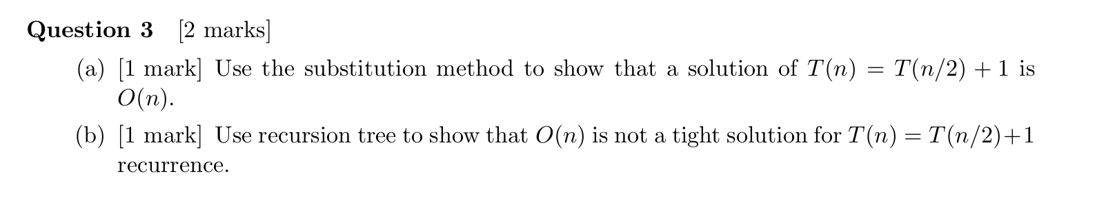  Question 3[2 marks] (a)[1 mark] Use the substitution method to show