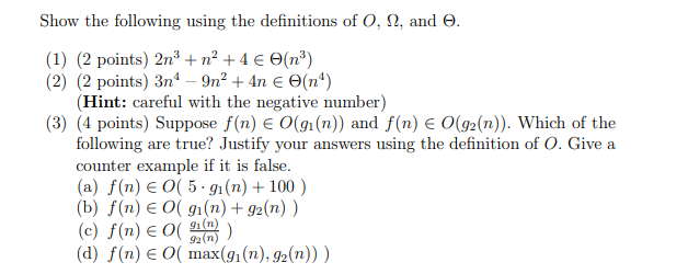 I need help with problem 3, specifically counter examples to a-c