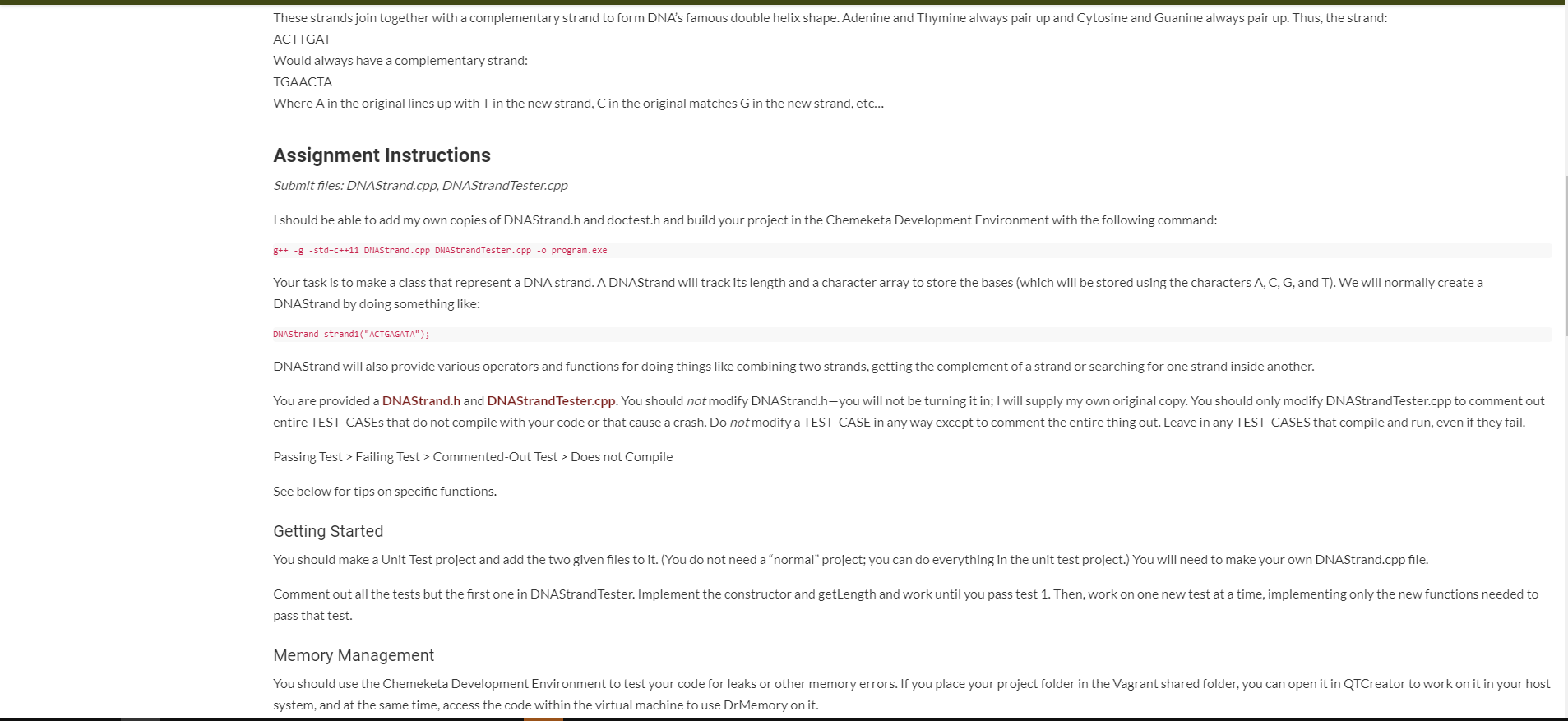 .cpp. C++ language is preferred. //Bring in unit testing code and tell