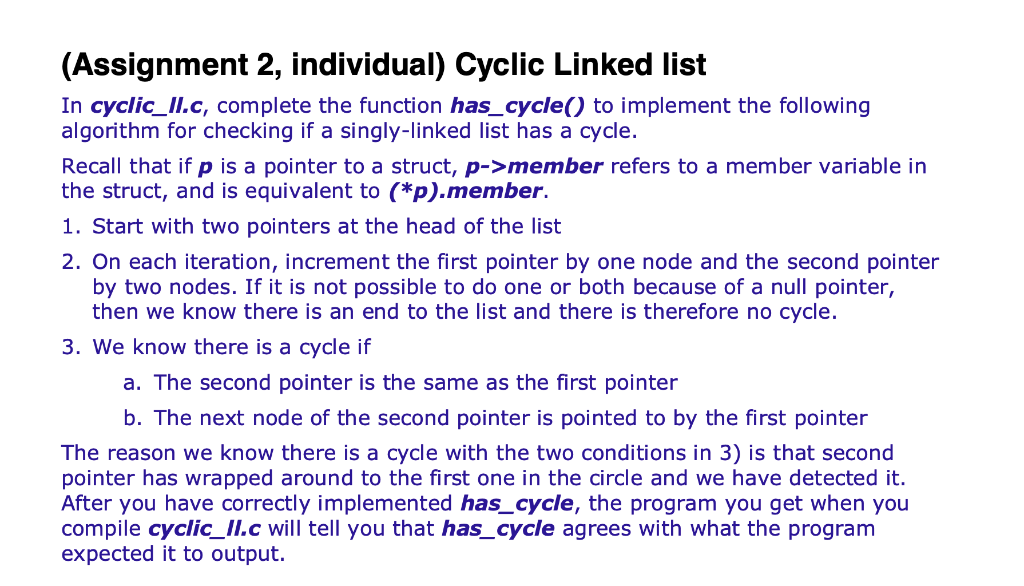 Code: #include typedef struct node { int value; struct node *next; }