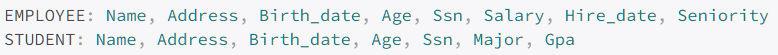 class inherits from another class. define class EMPLOYEE type tuple ( Fname: