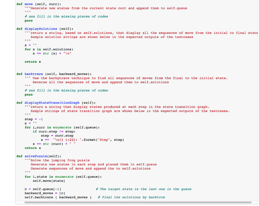 all Y's to the left. Frogs move (forward only) by hopping over