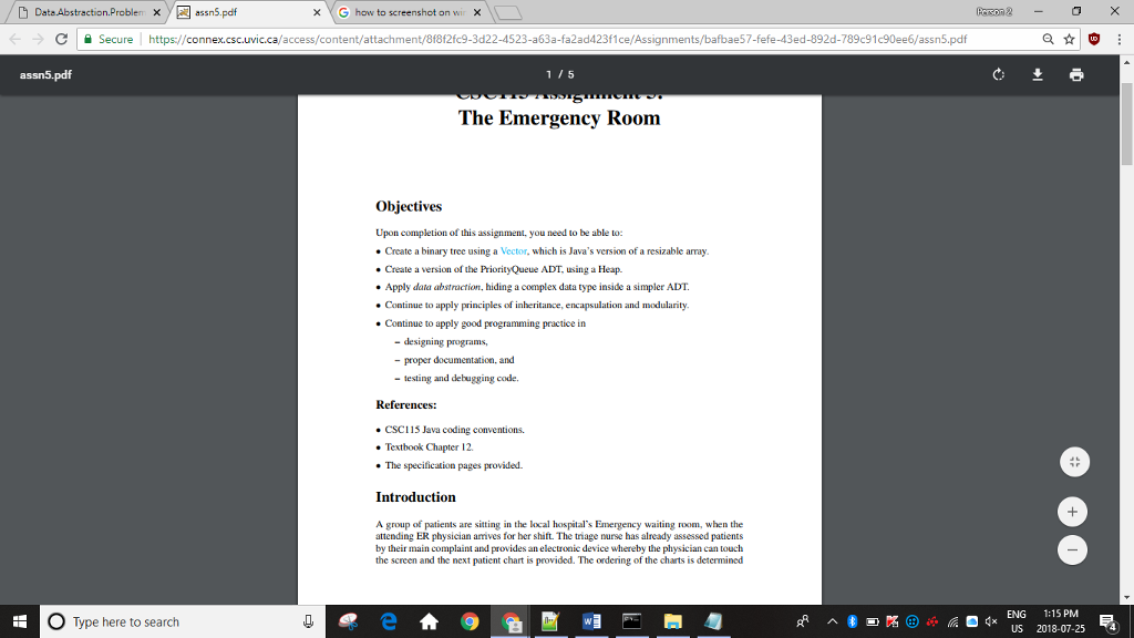 Computer programming in JAVA. ER_Patient.java AND NoSuchException.java are completed. The assignment is