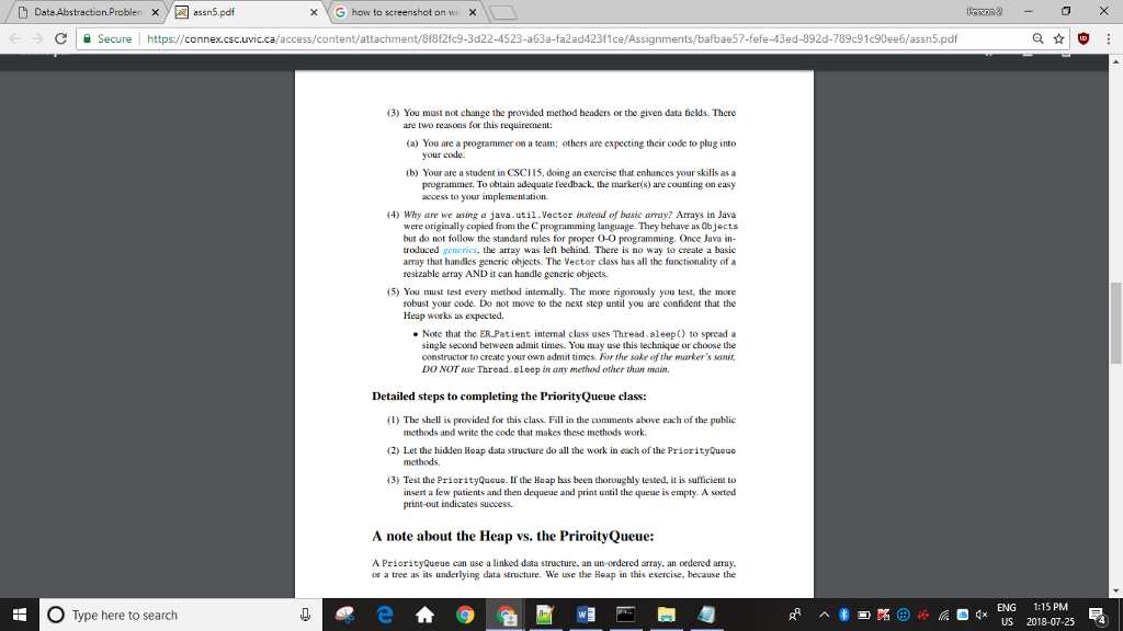 and PriorityQueue.java. Below are the instructions as well as the code and