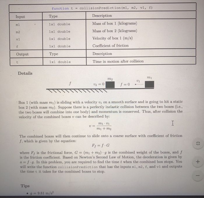 in matlab, please help with this quick function in matlab programming Input