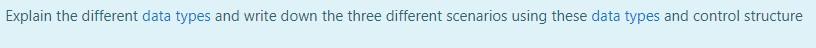 by using c++ language Explain the different data types and write down