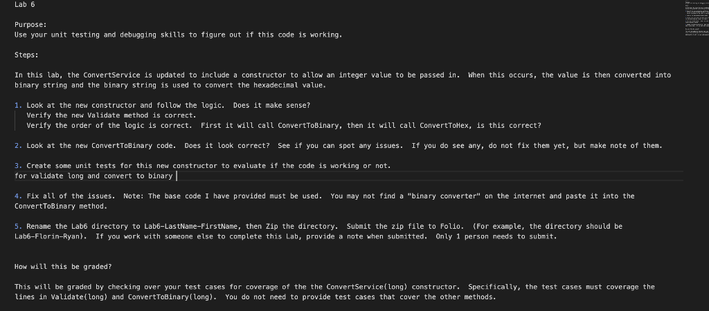 This is a Java Code, you are only creating unit test for