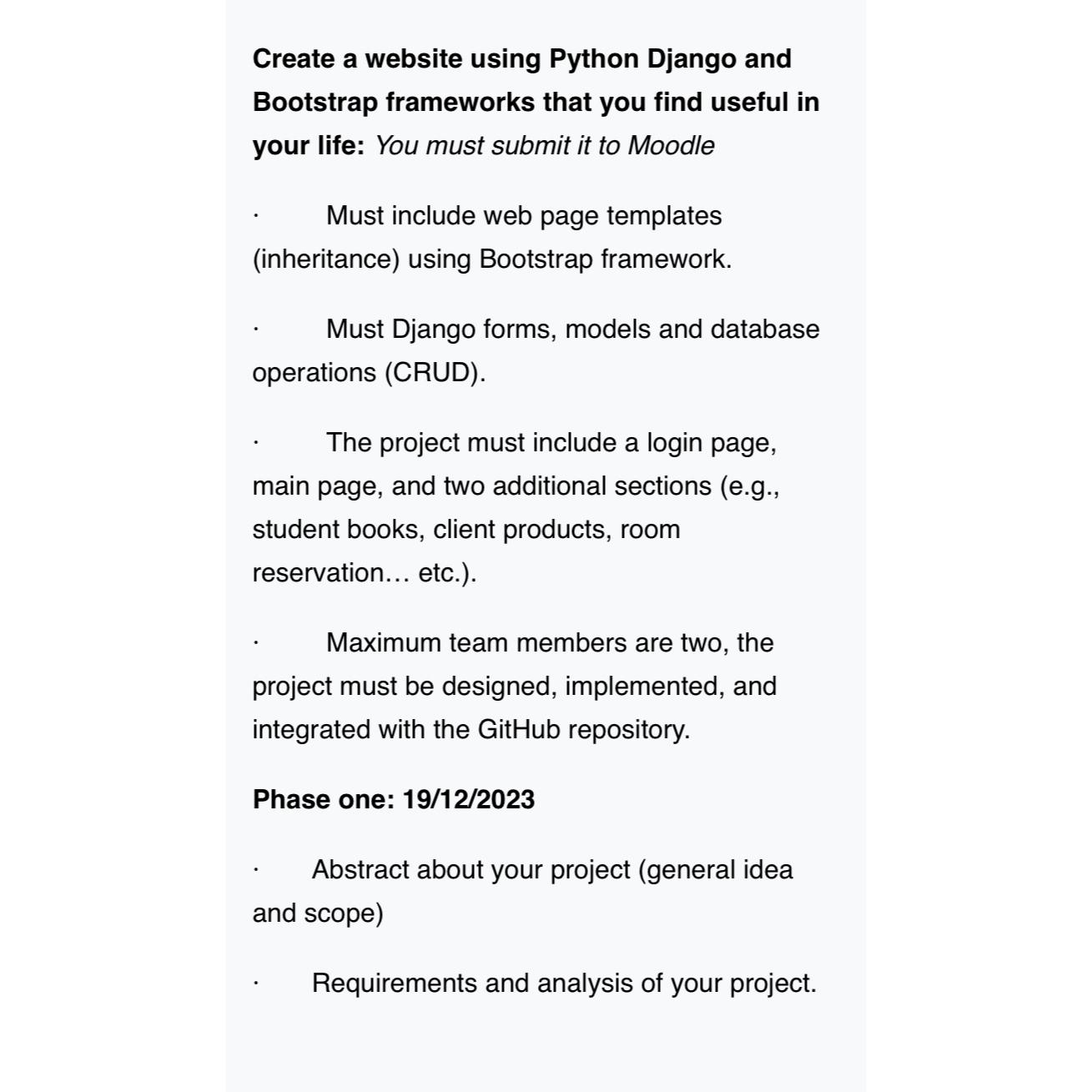  Create a website using Python Django and Bootstrap frameworks that you