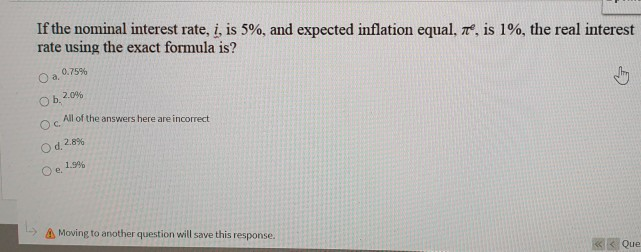points If the expected rate of inflation were to decrease from 5%