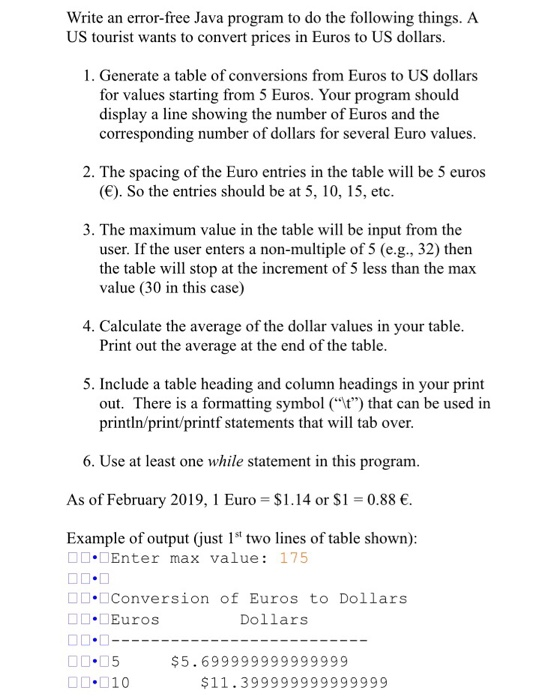  Write an error-free Java program to do the following things. A