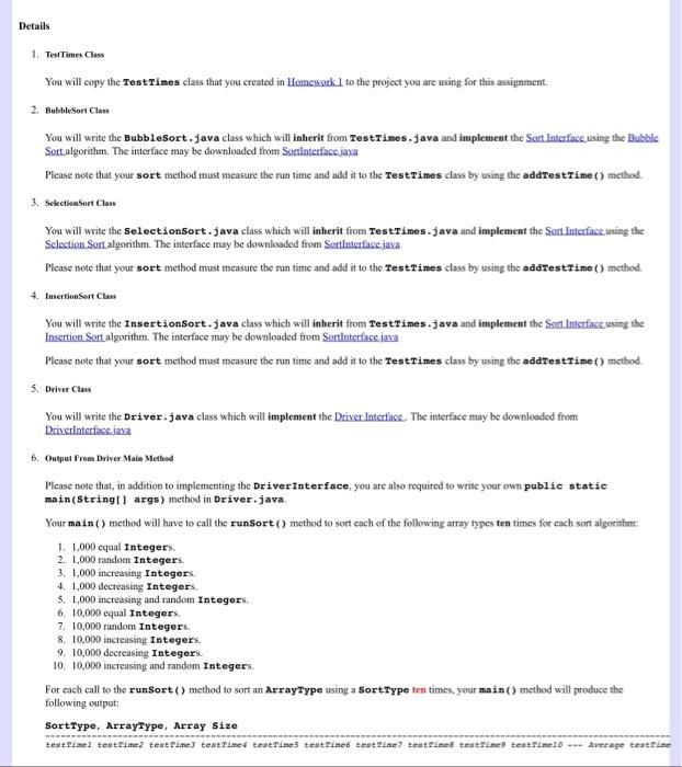 i need question 5 and 6. I will provide the interfaces.