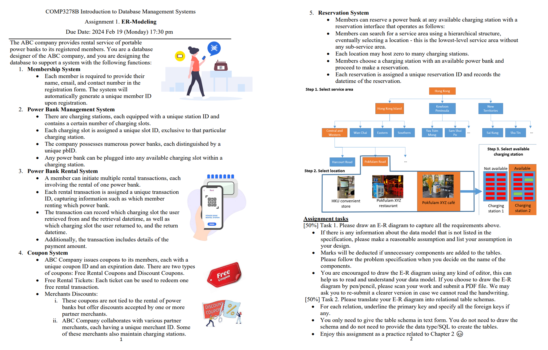  COMP3278B Introduction to Database Management Systems Assignment 1. ER-Modeling Due Date: