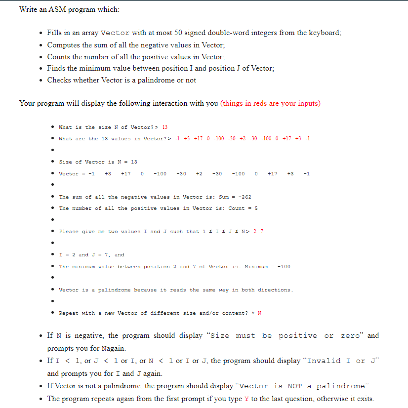  Write an ASM program which:(USING BASIC LEVEL ASM !!!!!!!!!!!!!!!!!!!) Fills in