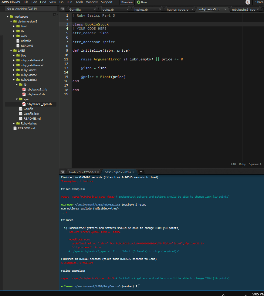 Basics Part 3 class BookInStock # YOUR CODE HERE end What i