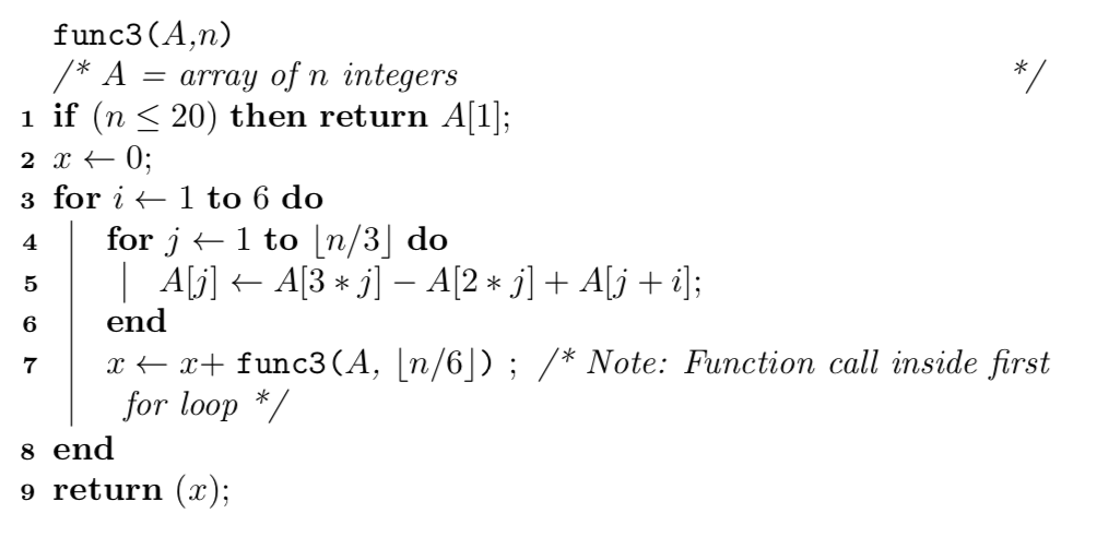 each of the ms and determine the asymptotic complexity of the function