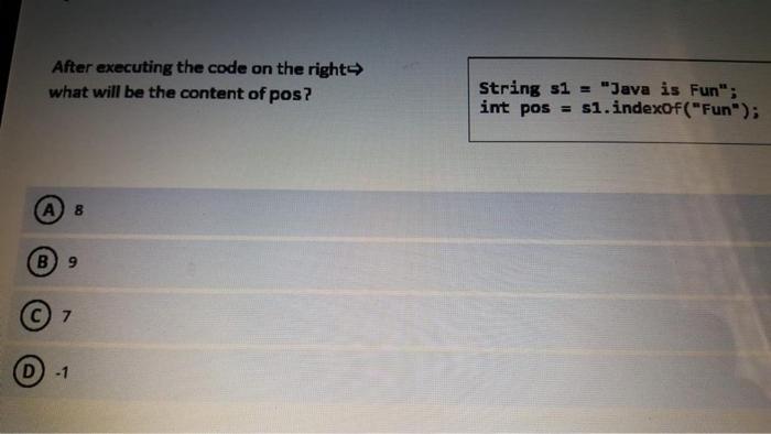  After executing the code on the right what will be the