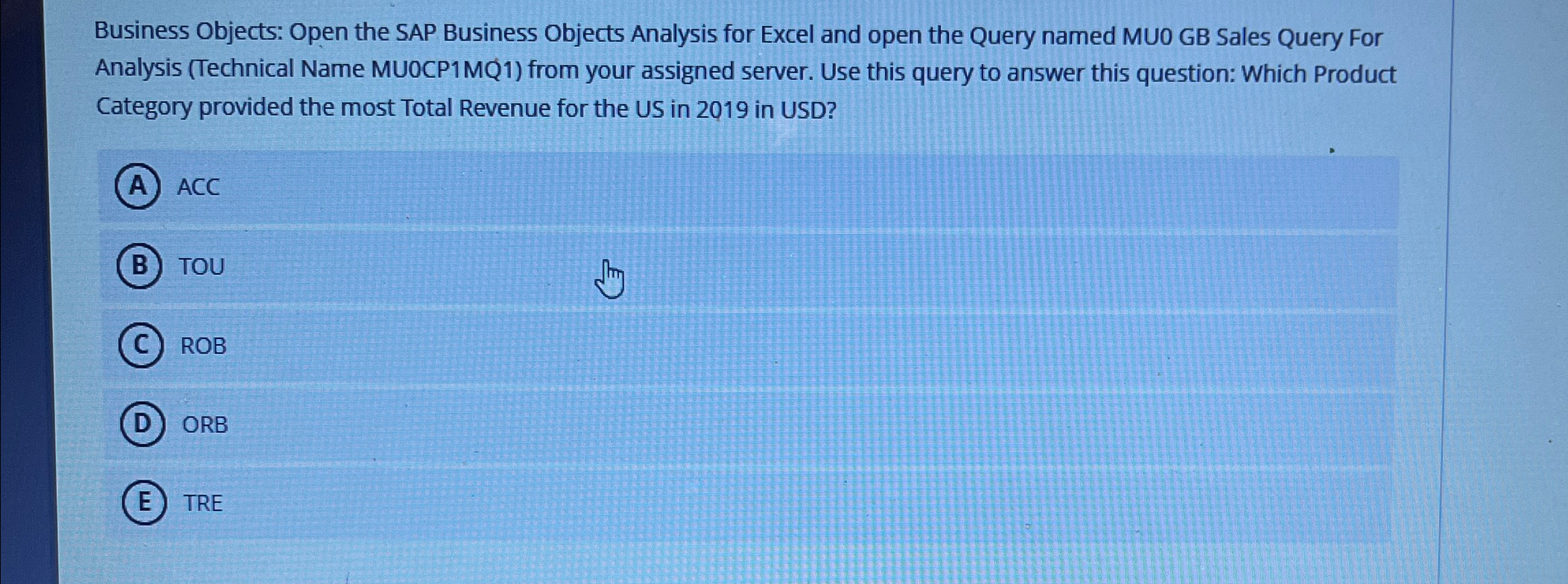  Business Objects: Open the SAP Business Objects Analysis for Excel and