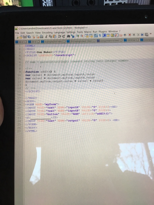  CUsersiandrelDownloadsUS and form (2)html - Notepad+ File Edit Search View Encoding