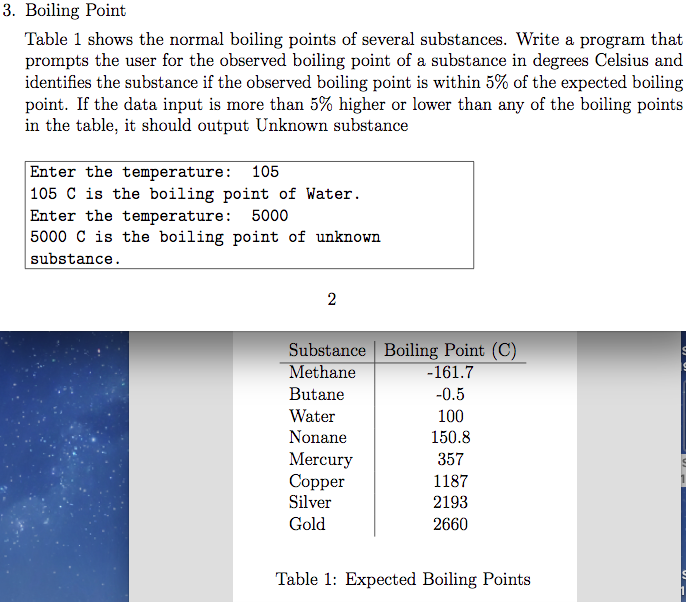  3. Boiling Point Table 1 shows the normal boiling points of