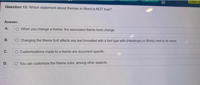 set? Answer: A. New documents you create will use these sets by