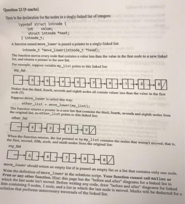  Question 23 19 marks) Here is the declaration for the nodes
