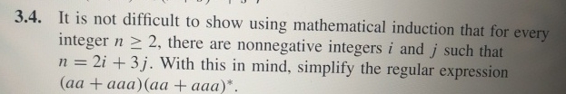  3.4. It is not difficult to show using mathematical induction that
