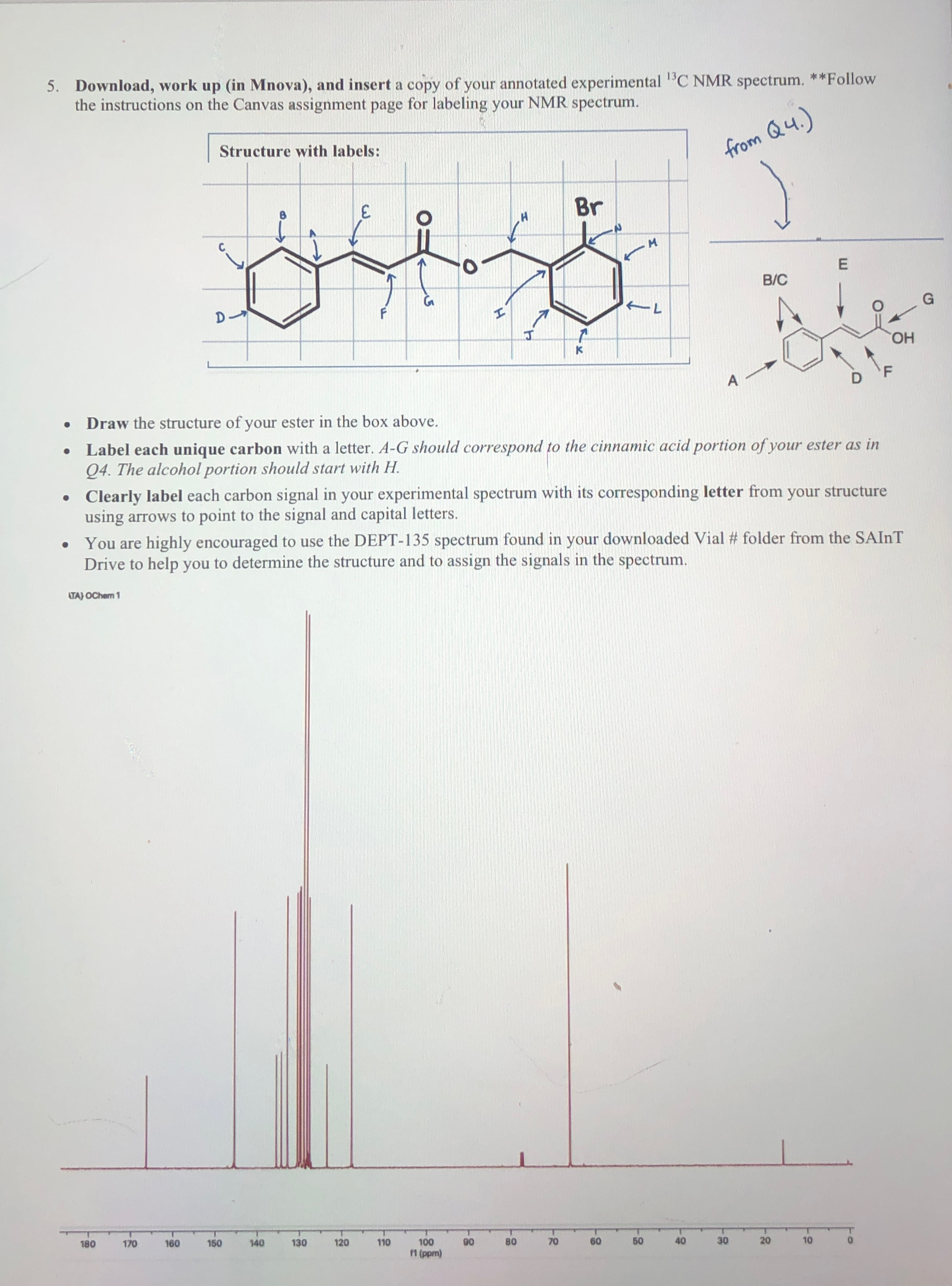  Download, work up (in Mnova), and insert a copy of your