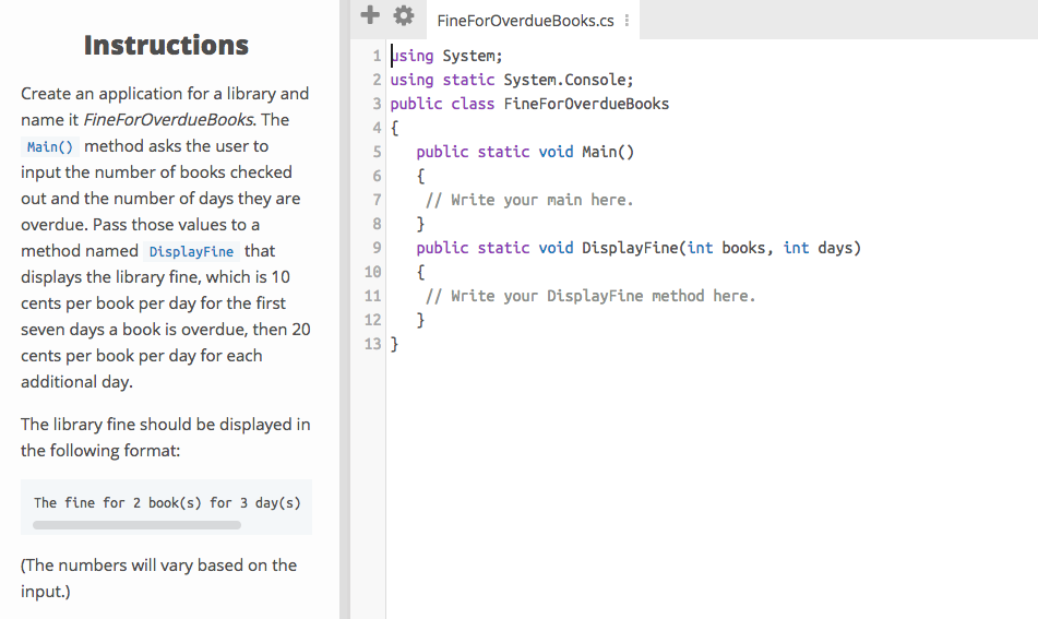  C# Programming: Create an application for a library and name it