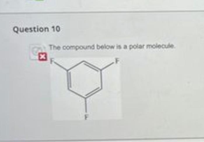  The compound below is a polar molocule