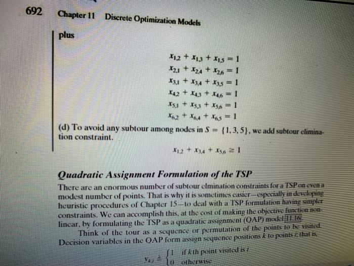  page 898 692 Chapter 11 Discrete Optimization Models plus 112 +