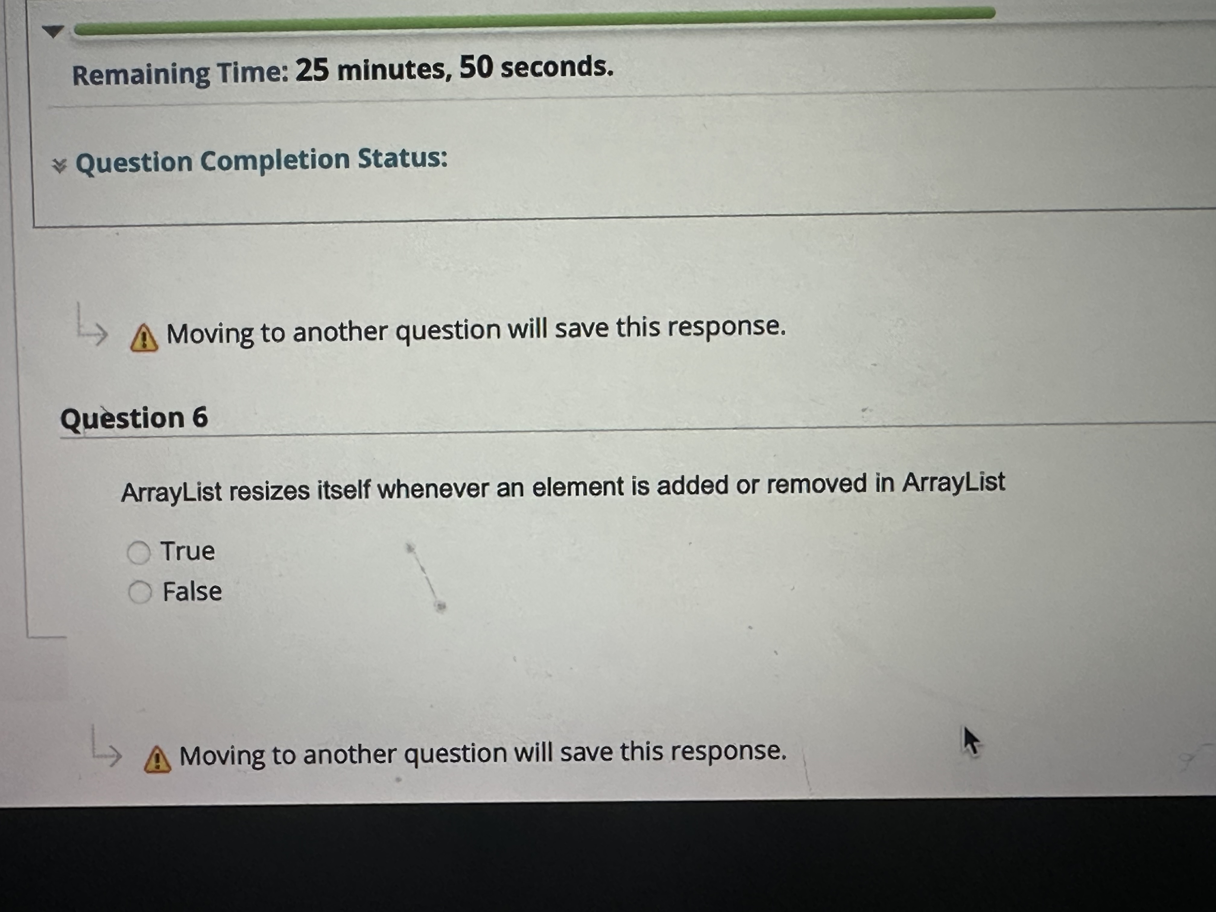  ArrayList resizes itself whenever an element is added or removed in