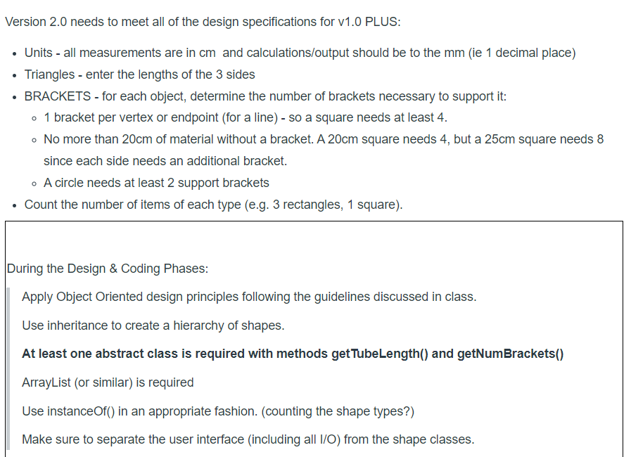 OBJECT ORIENTED design in JAVA. This needs to be added to code