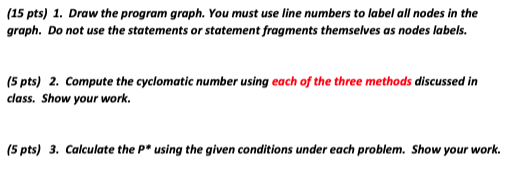  use the code to do 1,2, and 3 (15 pts) 1.