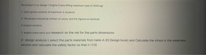 2000kg ) 2+ the project should be written on word, and the