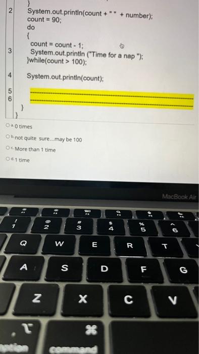code were in lines 5 and 6 . for (count =1; count
