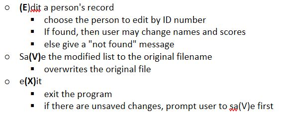 up if my own does not work.. Program is a gradebook. Instructions