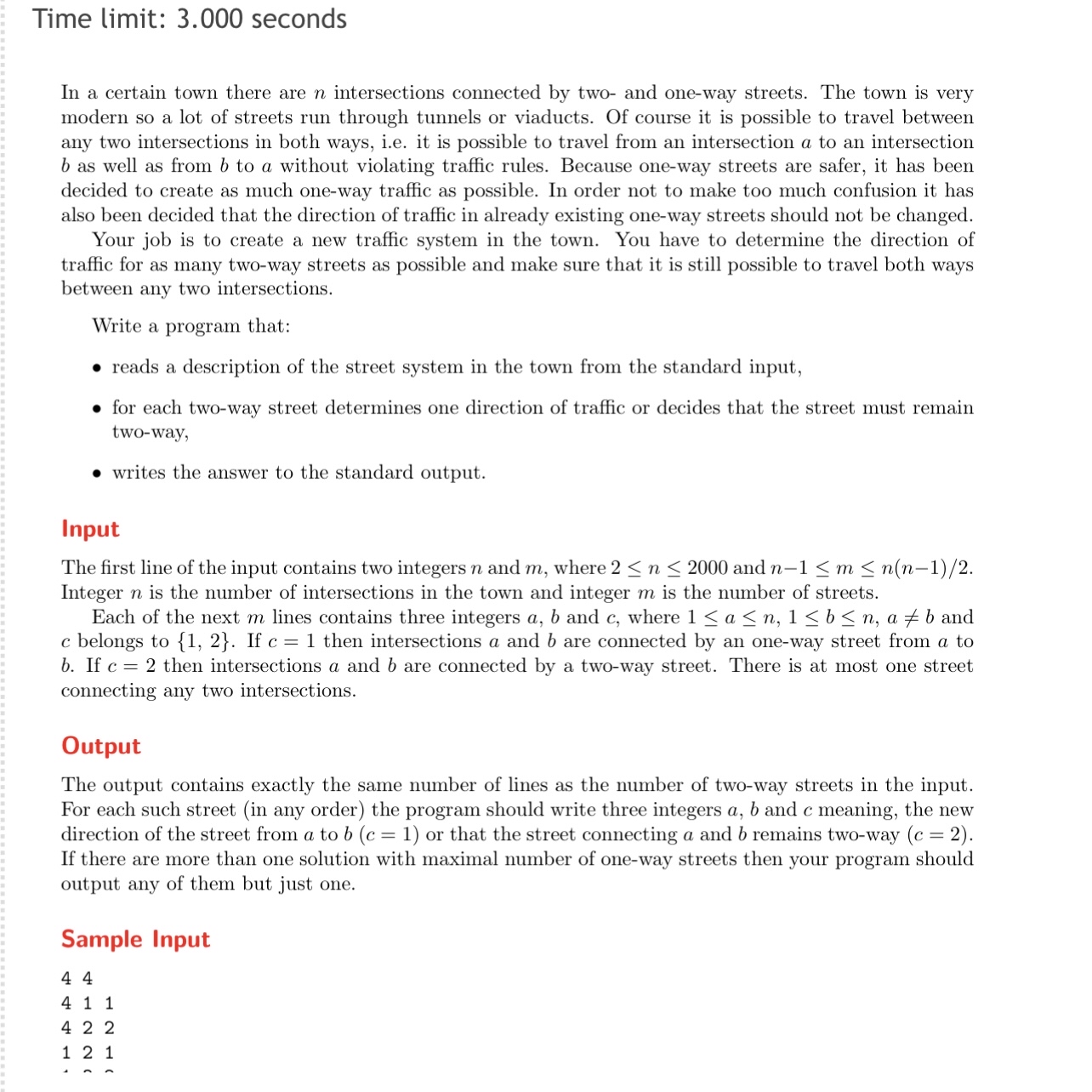  Please use python Time limit: 3.000 seconds In a certain town